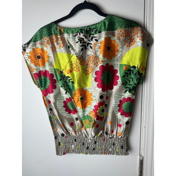 Joy Joy bright silky short sleeve blouse - Picture 2 of 5